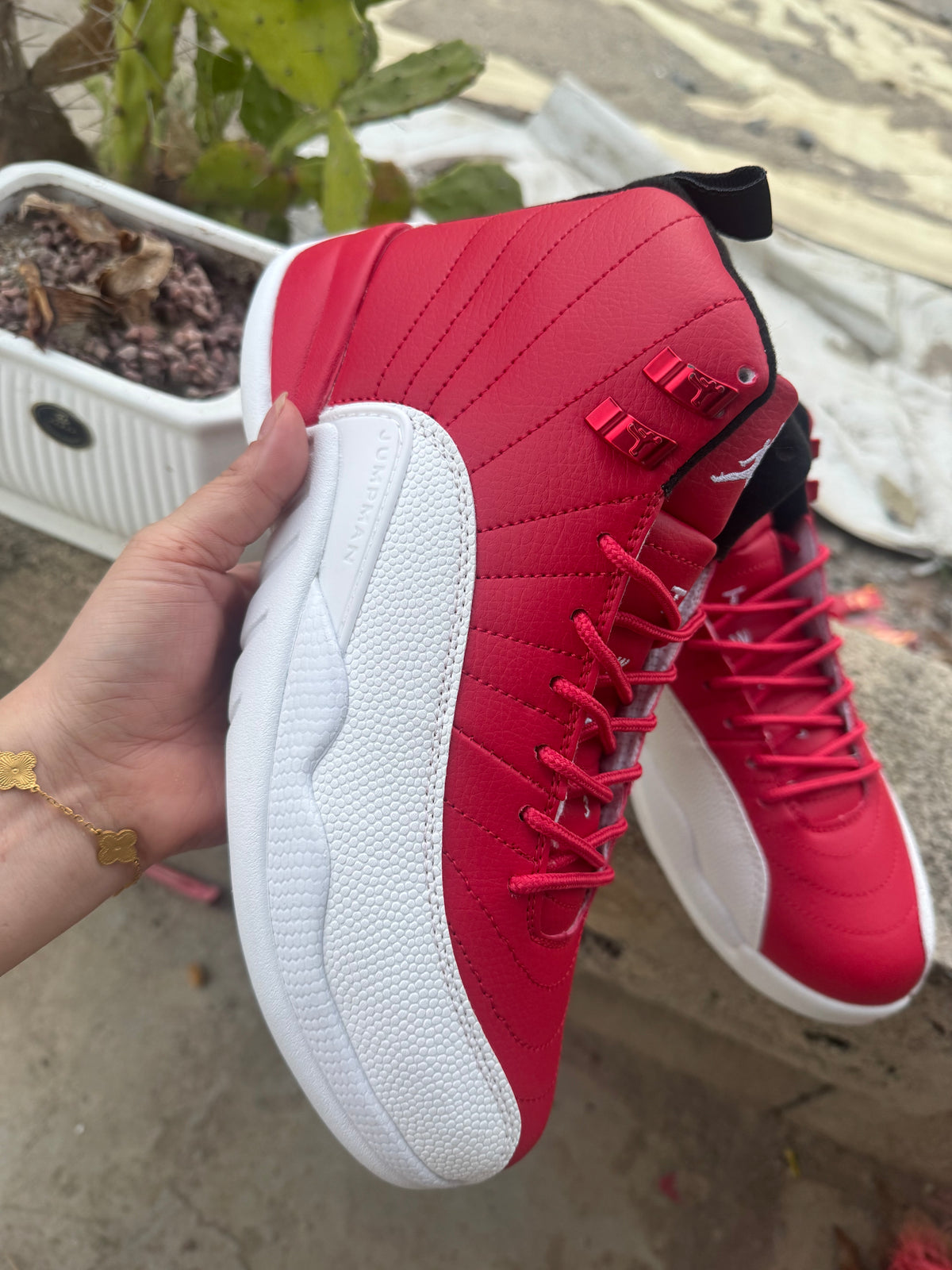Air Jordan 12 Retro White/Red Sneakers