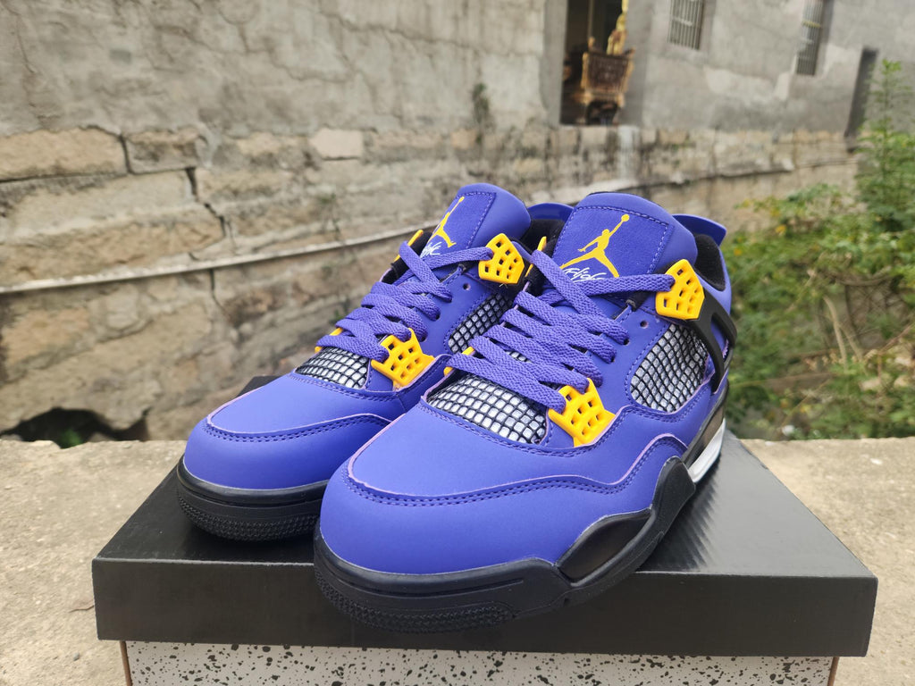 Air Jordan 4 Retro 'Imperial Purple' – Nubuck & Gold Contrast Sneaker