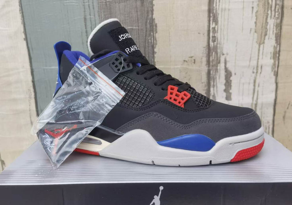 Air Jordan 4 Black, Blue & Red Men's Sneakers