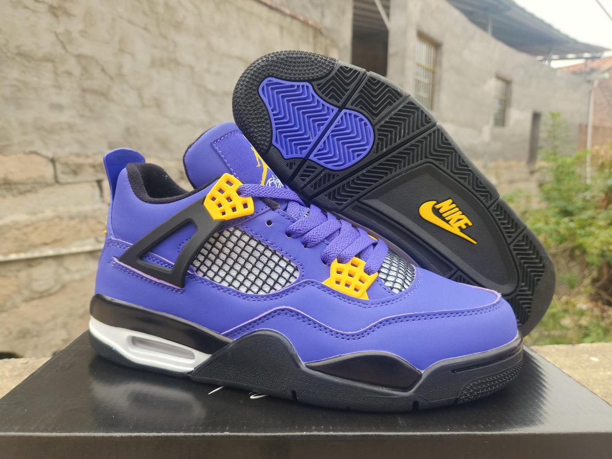 Air Jordan 4 Retro 'Imperial Purple' – Nubuck & Gold Contrast Sneaker