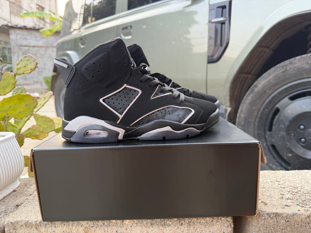 Air Jordan 6 Black & Silver Sneakers