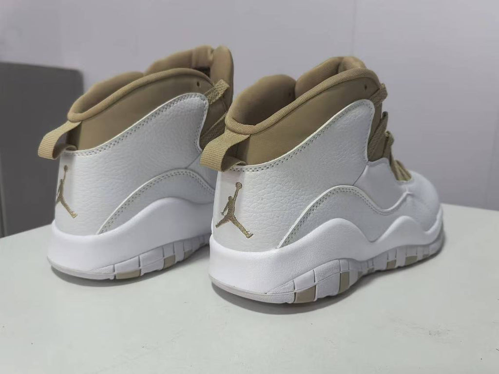 Air Jordan 10 White & Brown Sneakers