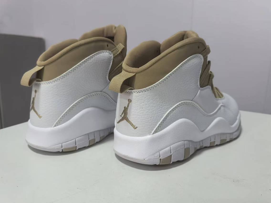 Air Jordan 10 White & Brown Sneakers