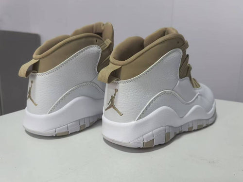 Air Jordan 10 White & Brown Sneakers