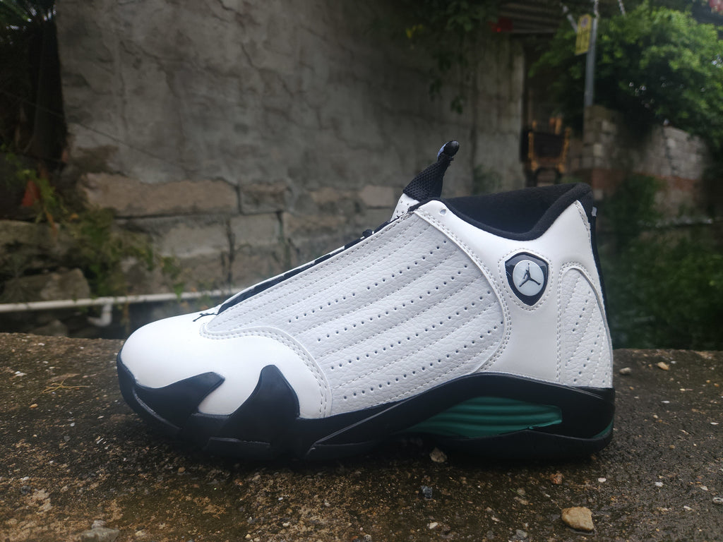 Air Jordan 14 Retro White/Black/Green Sneakers