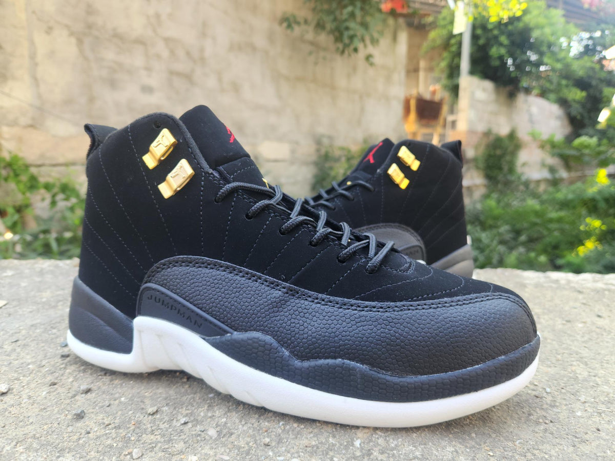 Air Jordan 12 Retro Black/White/Gold Sneakers