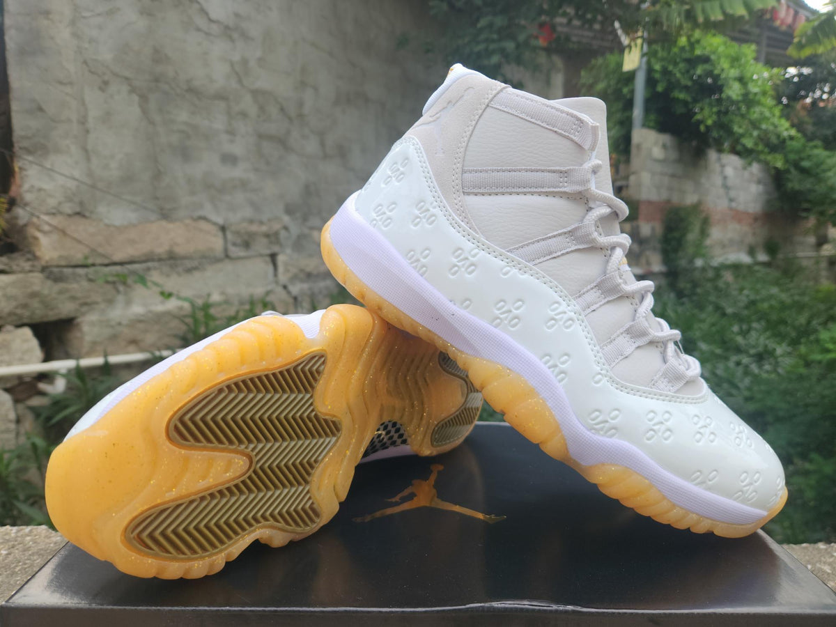 Air Jordan 11 Retro High-Frequency White/Light Yellow Sneakers