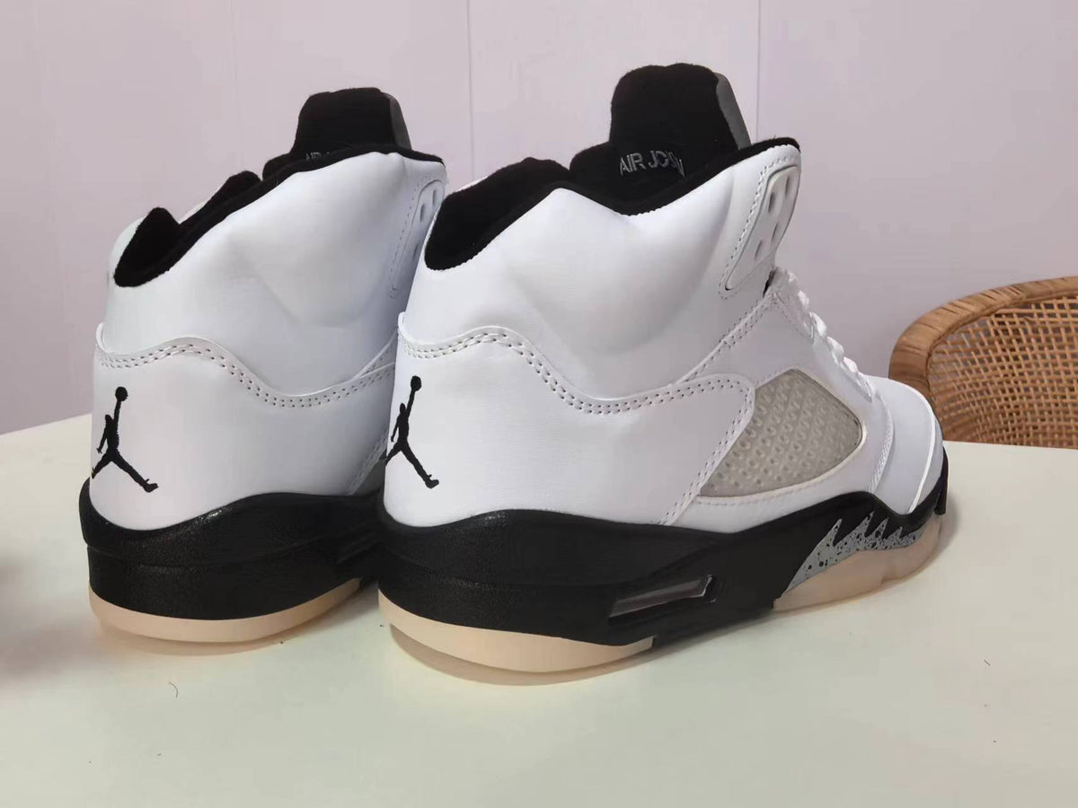 Air Jordan 5 Black & White Sneakers