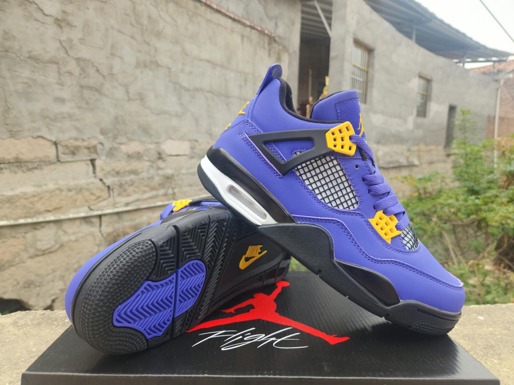 Air Jordan 4 Retro 'Imperial Purple' – Nubuck & Gold Contrast Sneaker