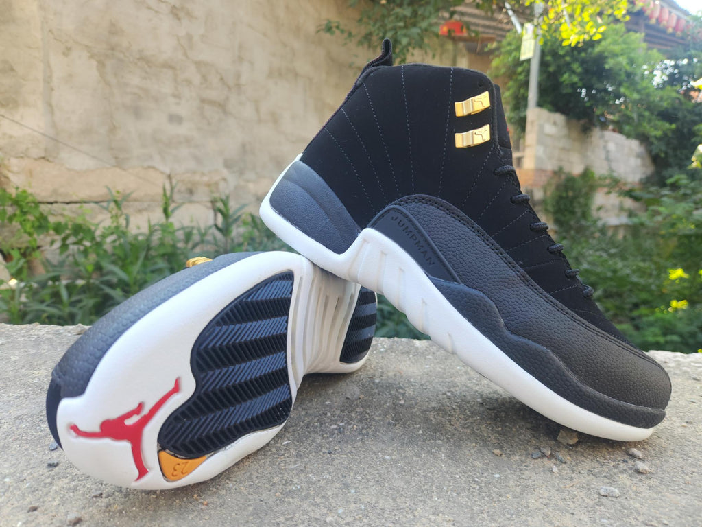 Air Jordan 12 Retro Black/White/Gold Sneakers