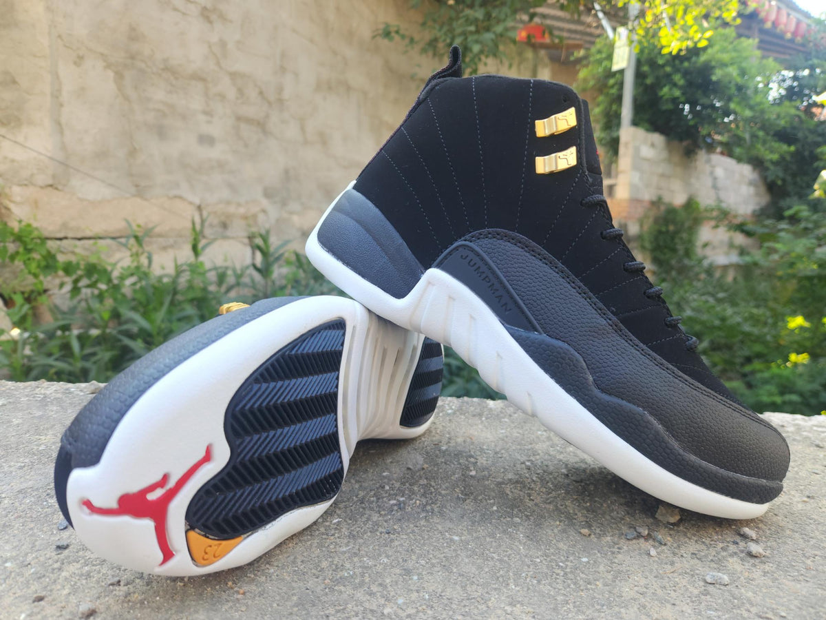 Air Jordan 12 Retro Black/White/Gold Sneakers