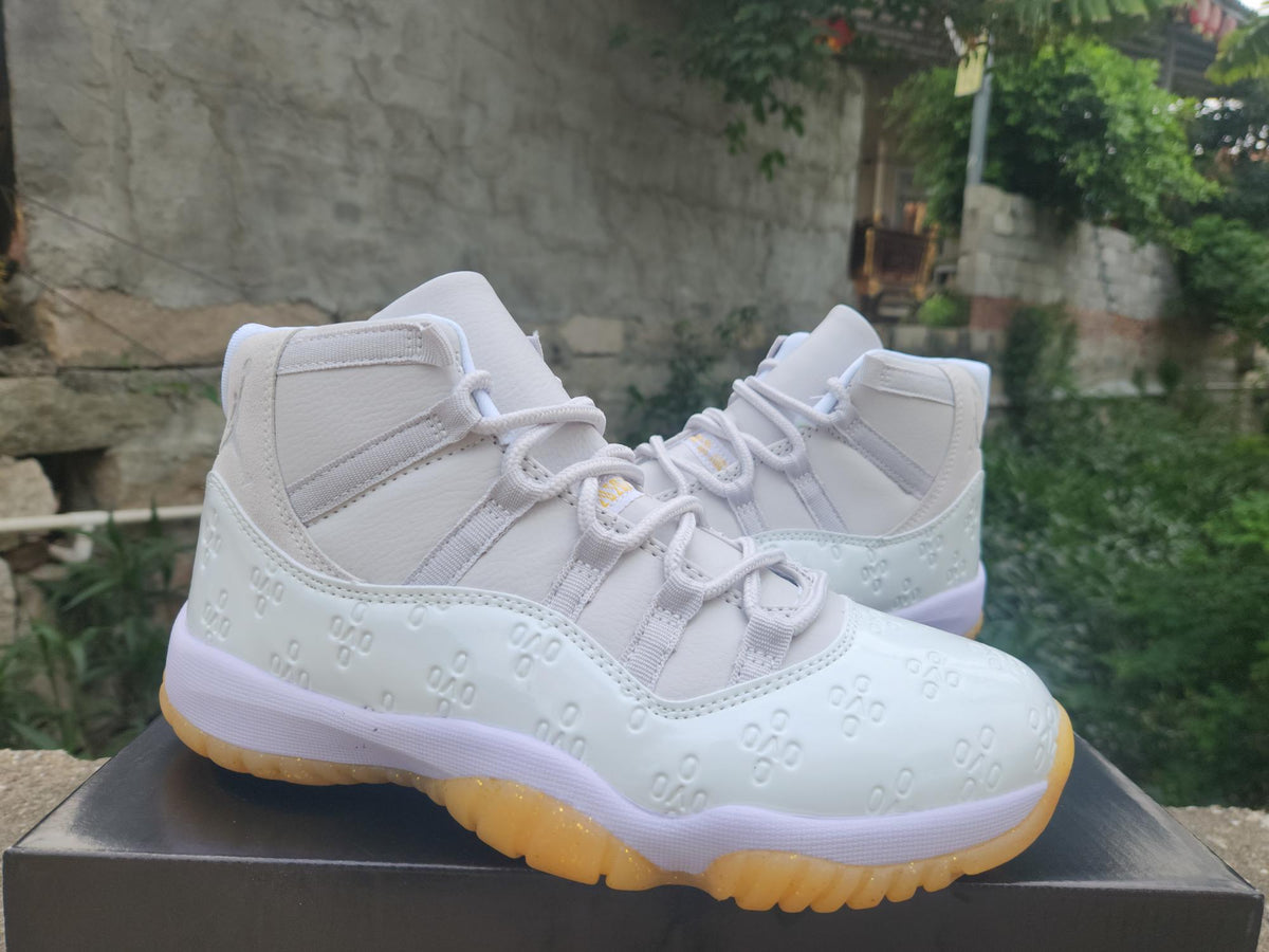 Air Jordan 11 Retro High-Frequency White/Light Yellow Sneakers