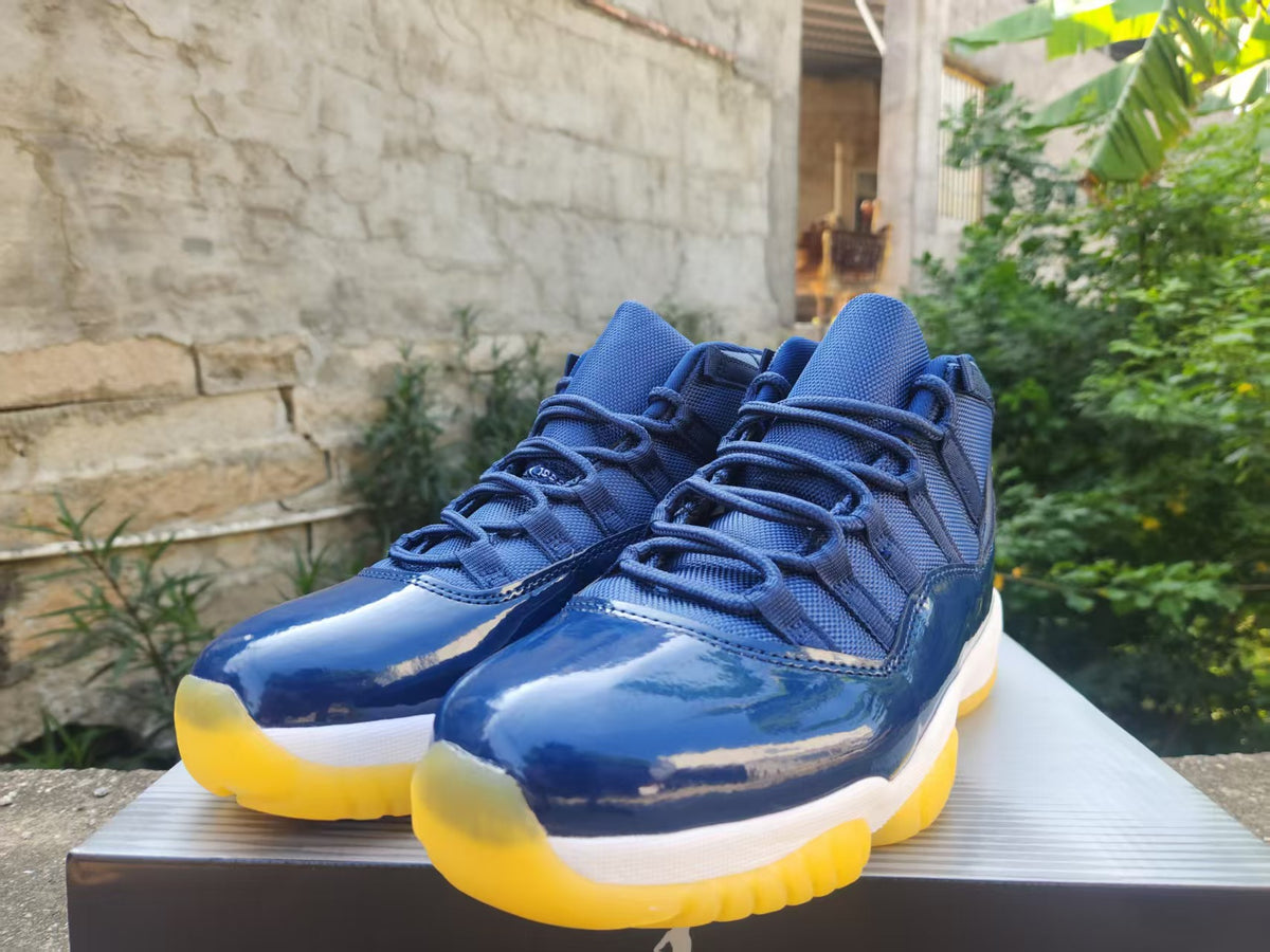 Air Jordan 11 Dark Blue & Yellow Sneakers