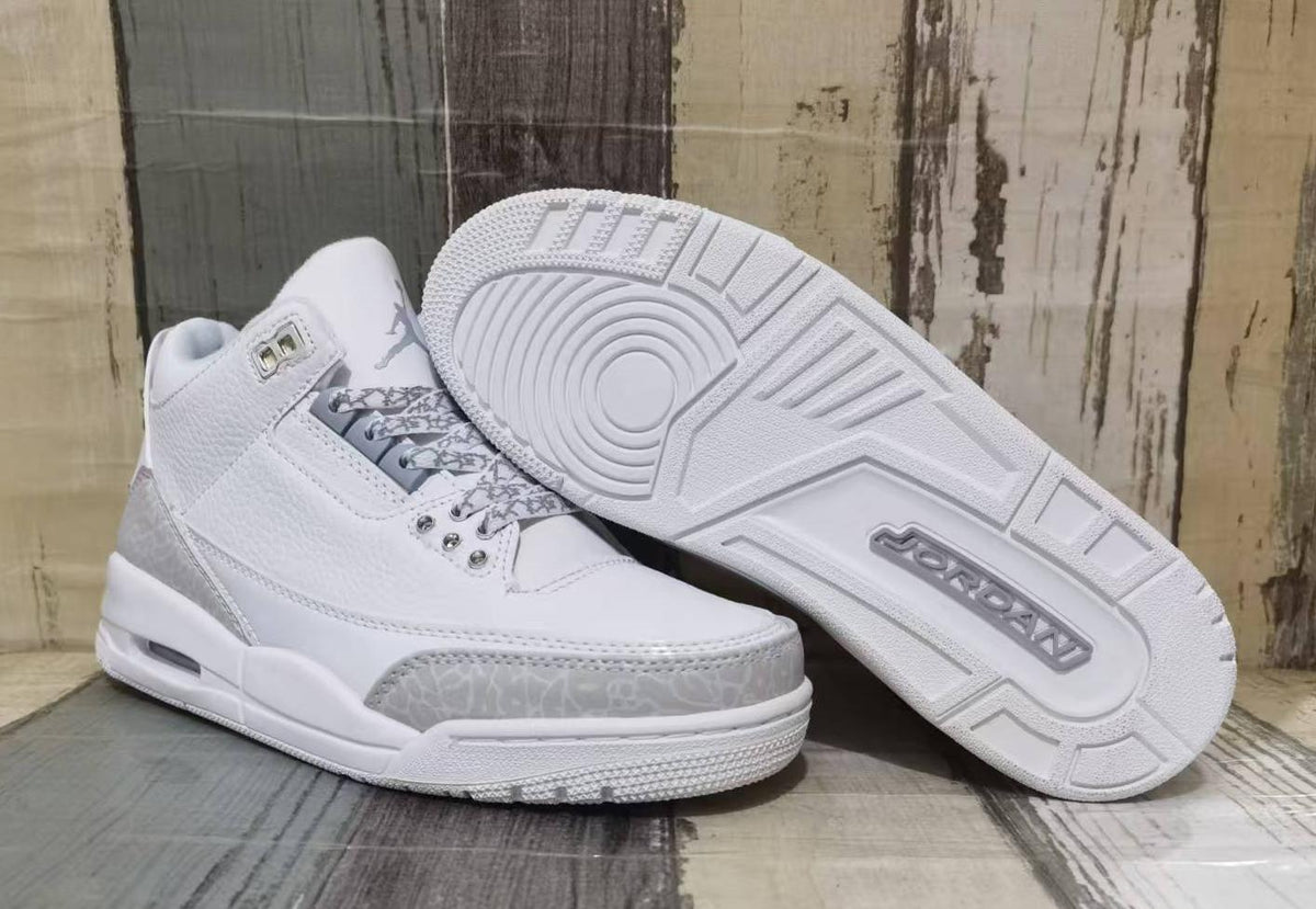 Air Jordan 3 Retro 'Pure White' – Clean Minimalist Sneaker