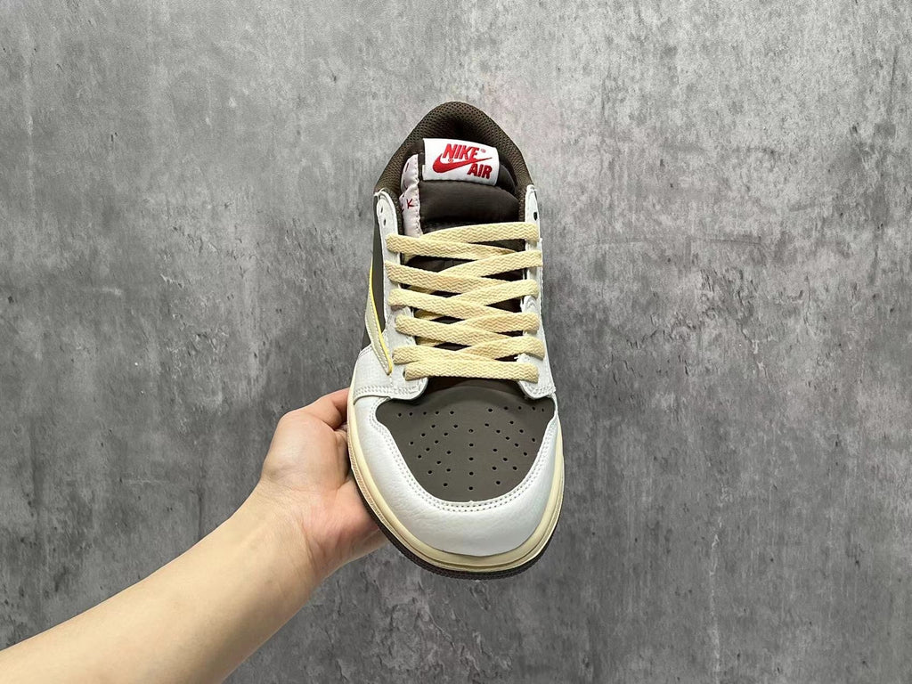 Travis Scott x Air Jordan 1 Low OG SP White & Brown Unisex Sneakers