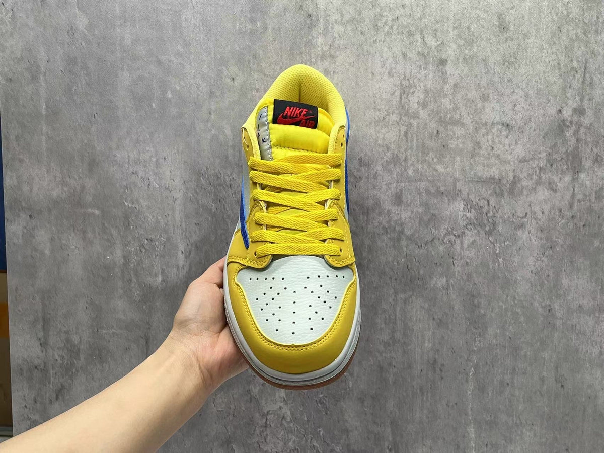Travis Scott x Air Jordan 1 Low OG SP White & Yellow Unisex Sneakers