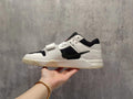 TS Collaboration White, Green & Black Reverse Swoosh Sneakers