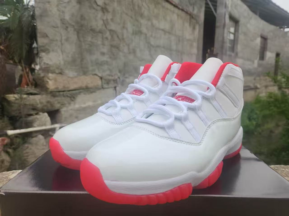 Air Jordan 11 White & Red Sneakers