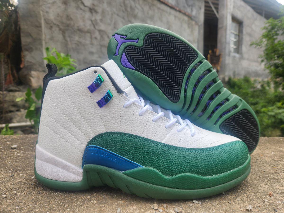Air Jordan 12 New White/Green Sneakers
