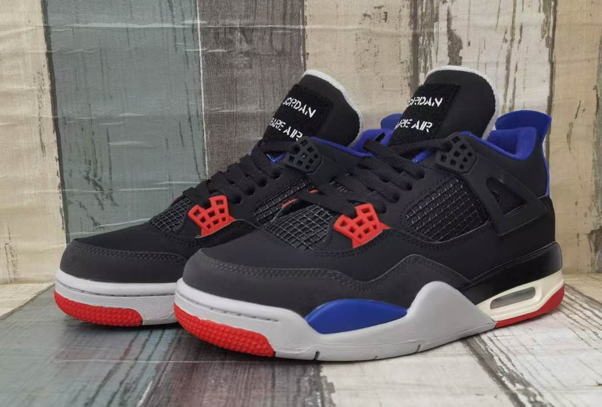 Air Jordan 4 Black, Blue & Red Men's Sneakers