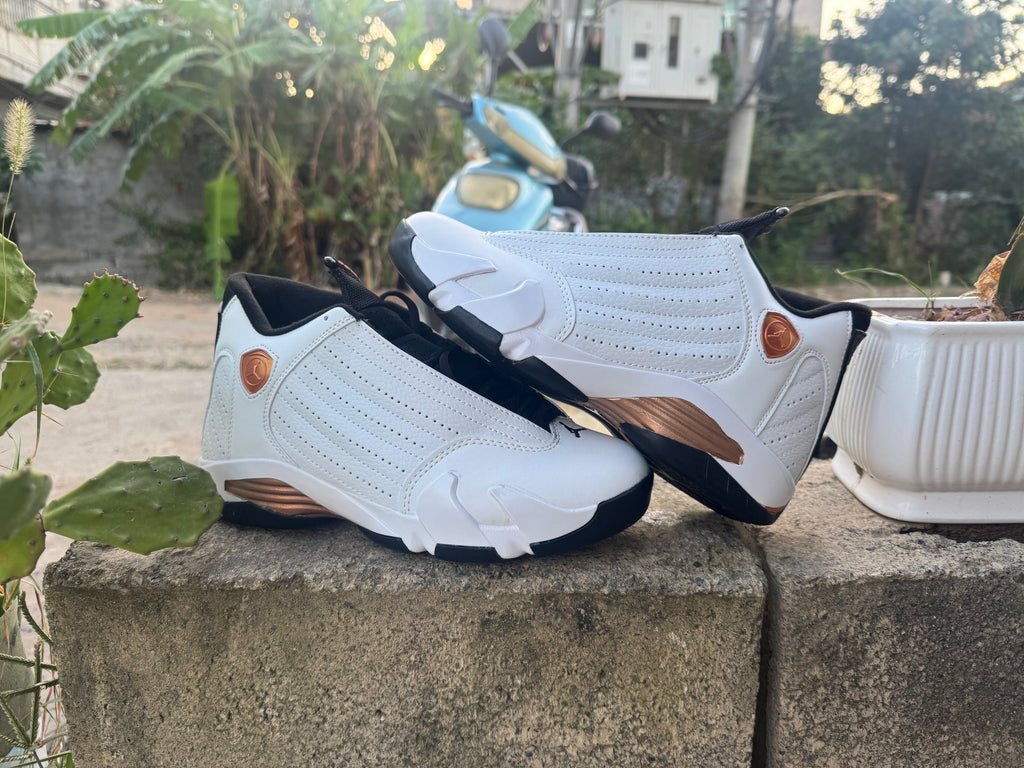 Air Jordan 14 Retro White/Gold Sneakers