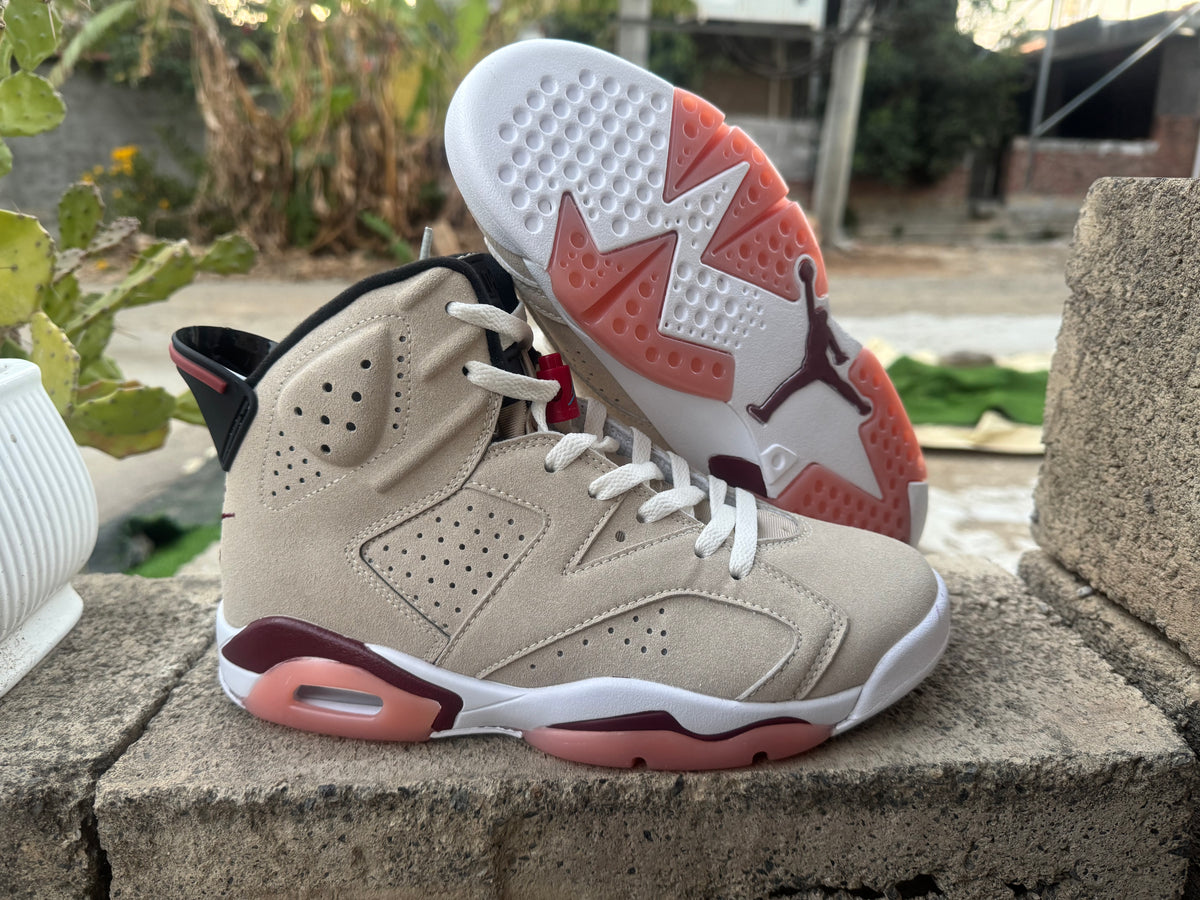 Air Jordan 6 Cream & Brown Sneakers