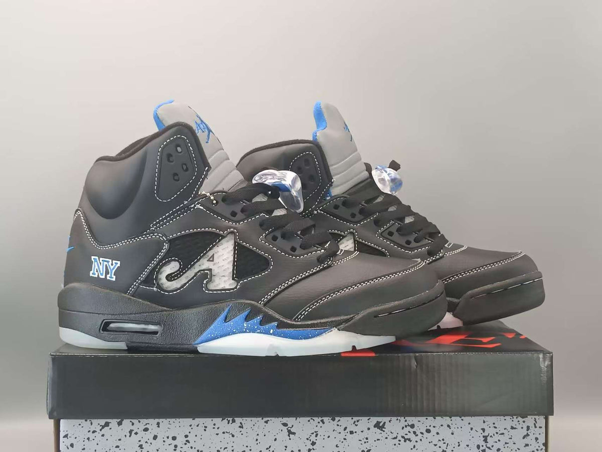 Awake NY x Air Jordan 5 Retro Black & Blue Sneakers