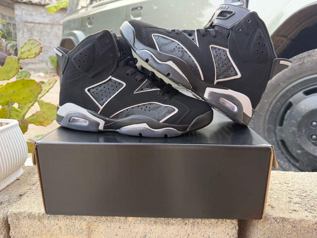 Air Jordan 6 Black & Silver Sneakers