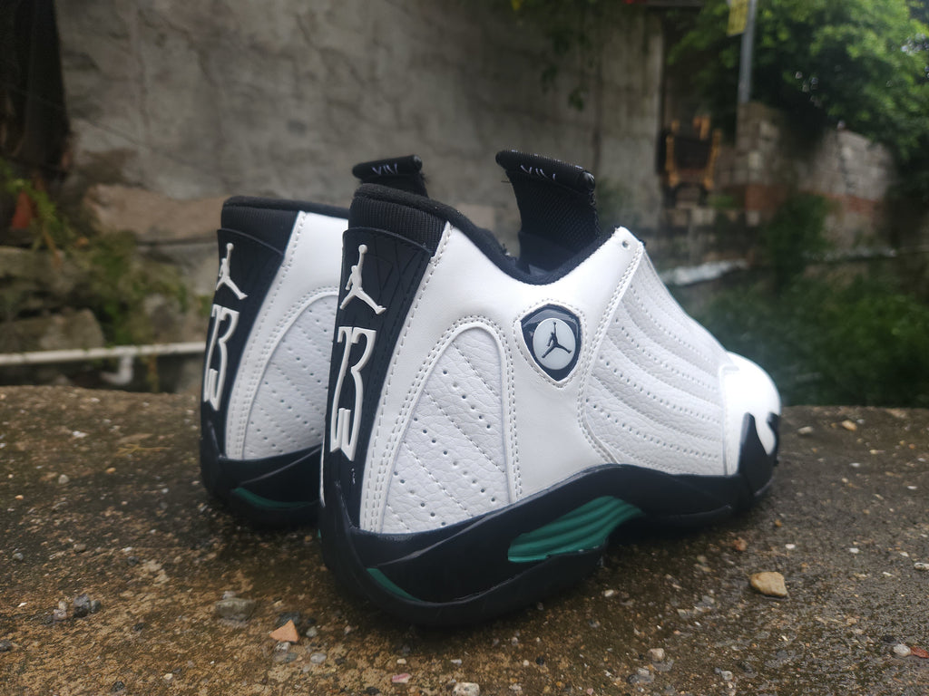 Air Jordan 14 Retro White/Black/Green Sneakers