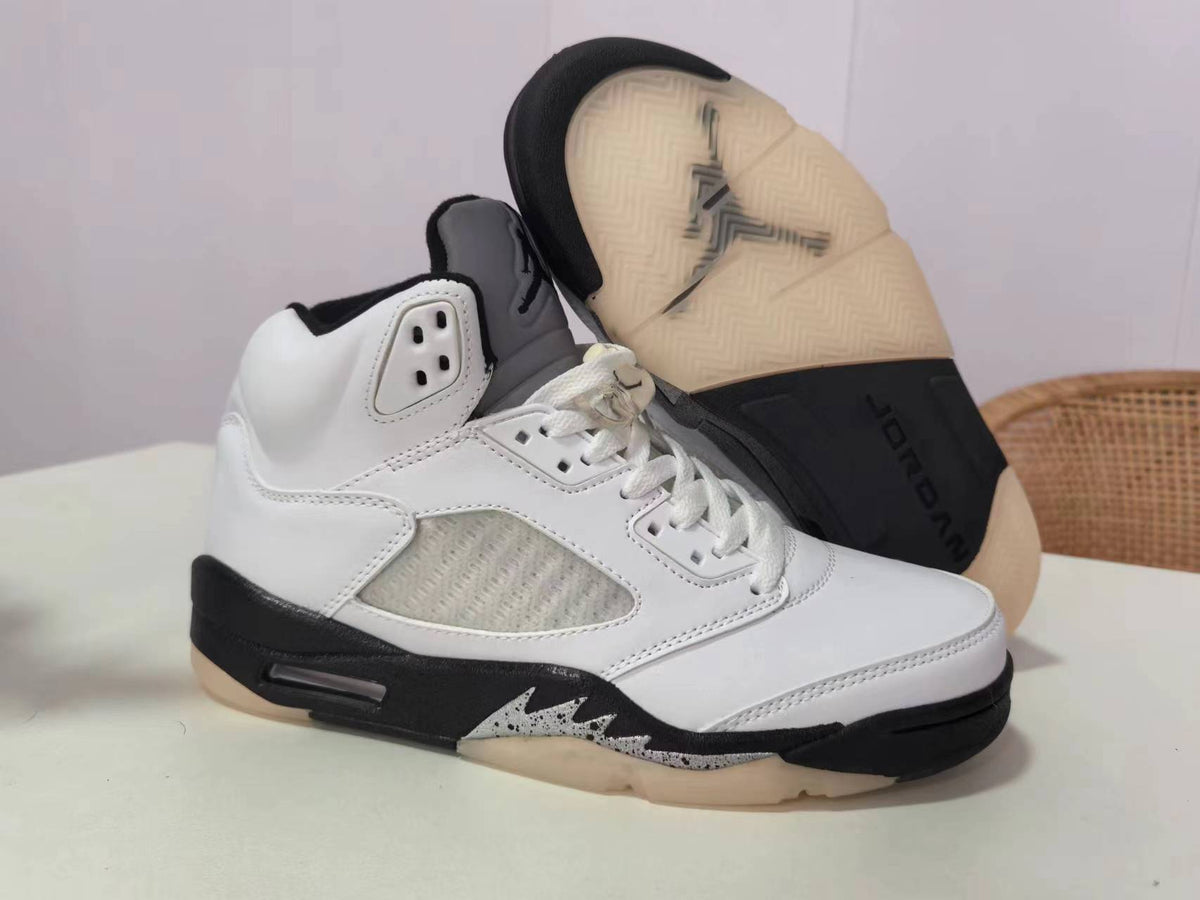 Air Jordan 5 Black & White Sneakers