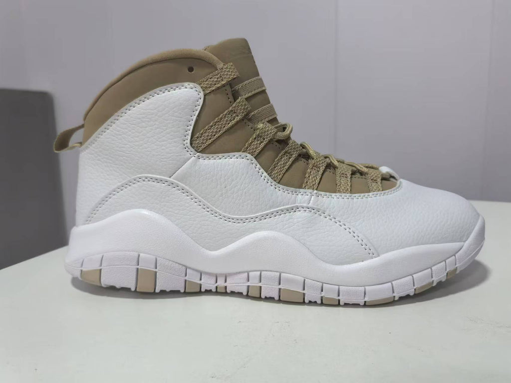 Air Jordan 10 White & Brown Sneakers