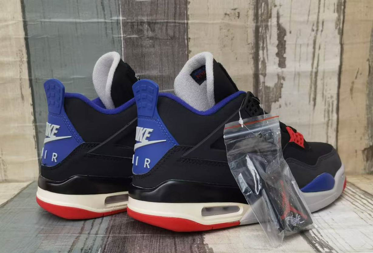 Air Jordan 4 Black, Blue & Red Men's Sneakers