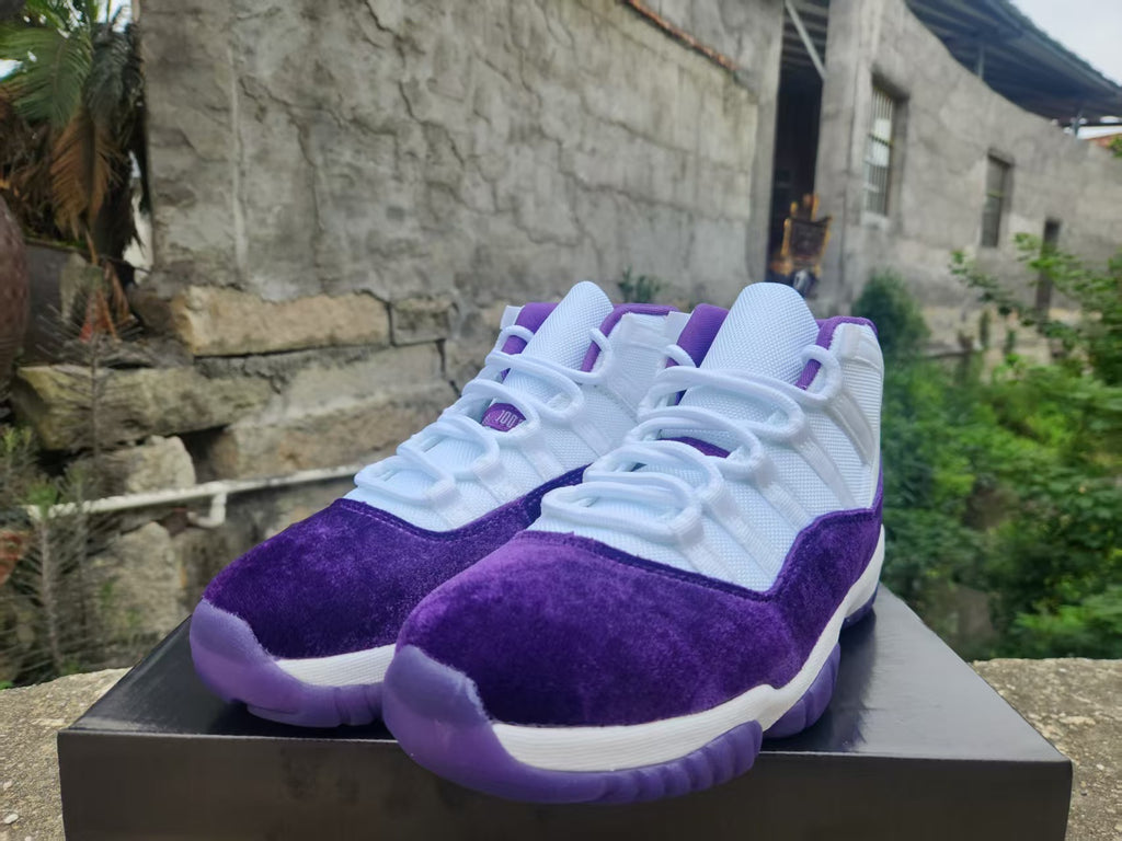 Air Jordan 11 White & Velvet Purple Sneakers
