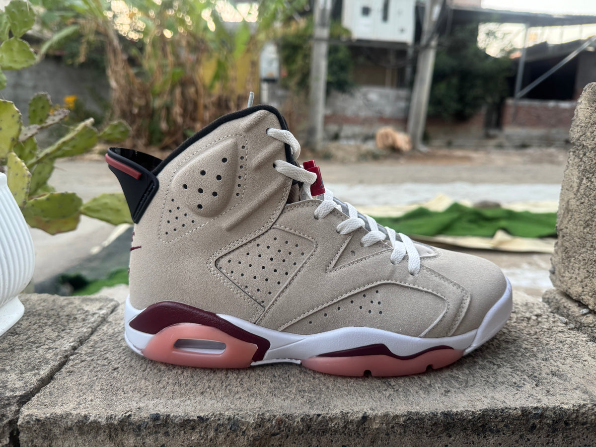 Air Jordan 6 Cream & Brown Sneakers