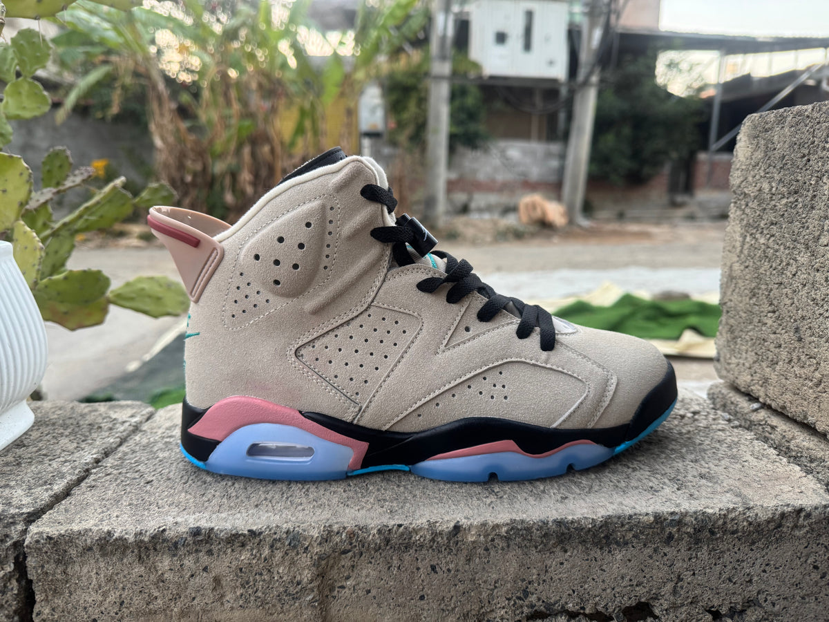 Air Jordan 6 Cream & Green Sneakers