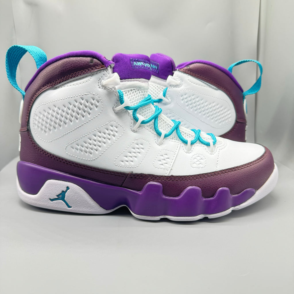 Air Jordan 9 White & Purple Unisex Sneakers