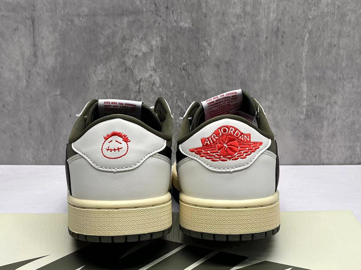 Travis Scott x Air Jordan 1 Low OG SP Beige & Olive Unisex Sneakers