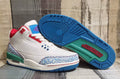 Air Jordan 3 Off-White, Blue & Red Men's Sneakers
