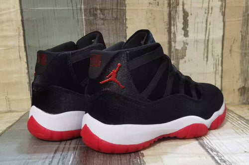 Air Jordan 11 Black & Red Velvet Unisex Sneakers