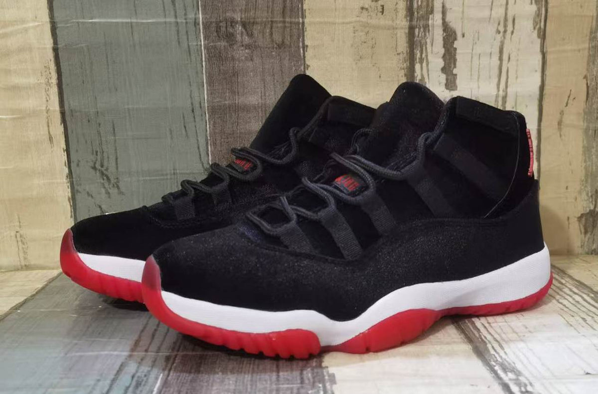 Air Jordan 11 Black & Red Velvet Unisex Sneakers