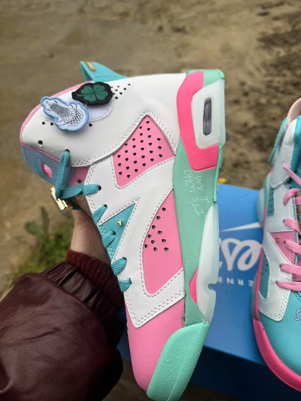 Air Jordan 6 Retro Blue/Pink Sneakers