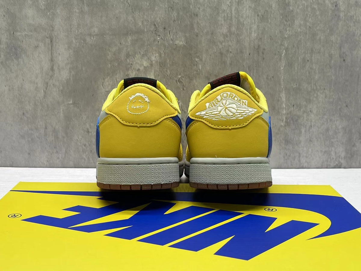 Travis Scott x Air Jordan 1 Low OG SP White & Yellow Unisex Sneakers