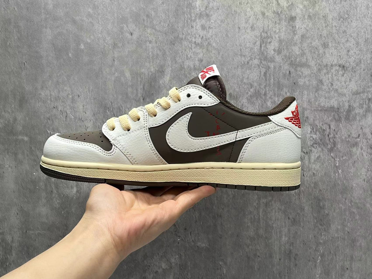 Travis Scott x Air Jordan 1 Low OG SP White & Brown Unisex Sneakers