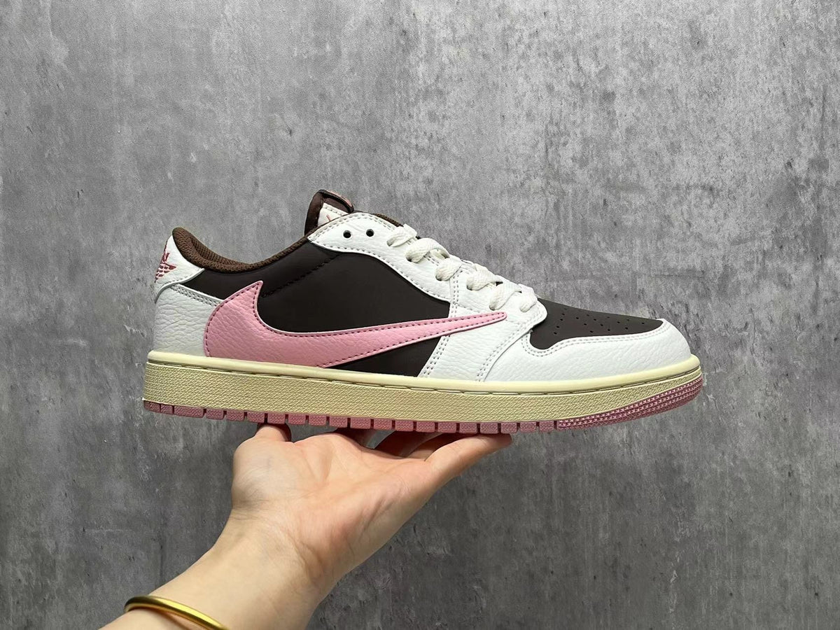 Travis Scott x Air Jordan 1 Low OG SP Brown & Pink Unisex Sneakers