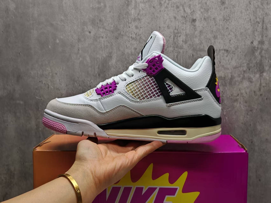 Air Jordan 4 Retro 'Comic' – Off White / Fire Pink / Anthracite