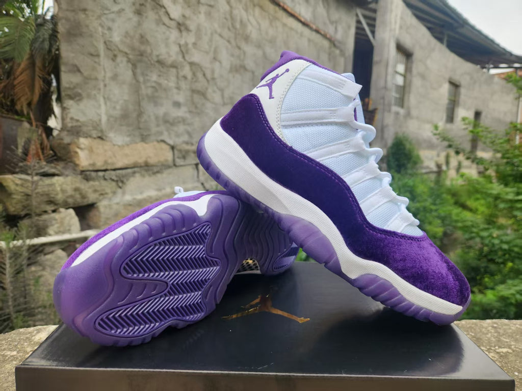 Air Jordan 11 White & Velvet Purple Sneakers