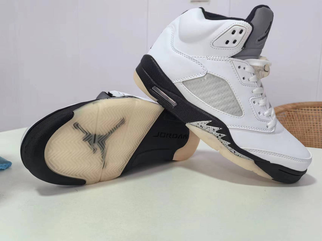 Air Jordan 5 Black & White Sneakers