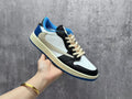Travis Scott x Fragment x Air Jordan 1 Low Lightning Reverse Swoosh Sneakers