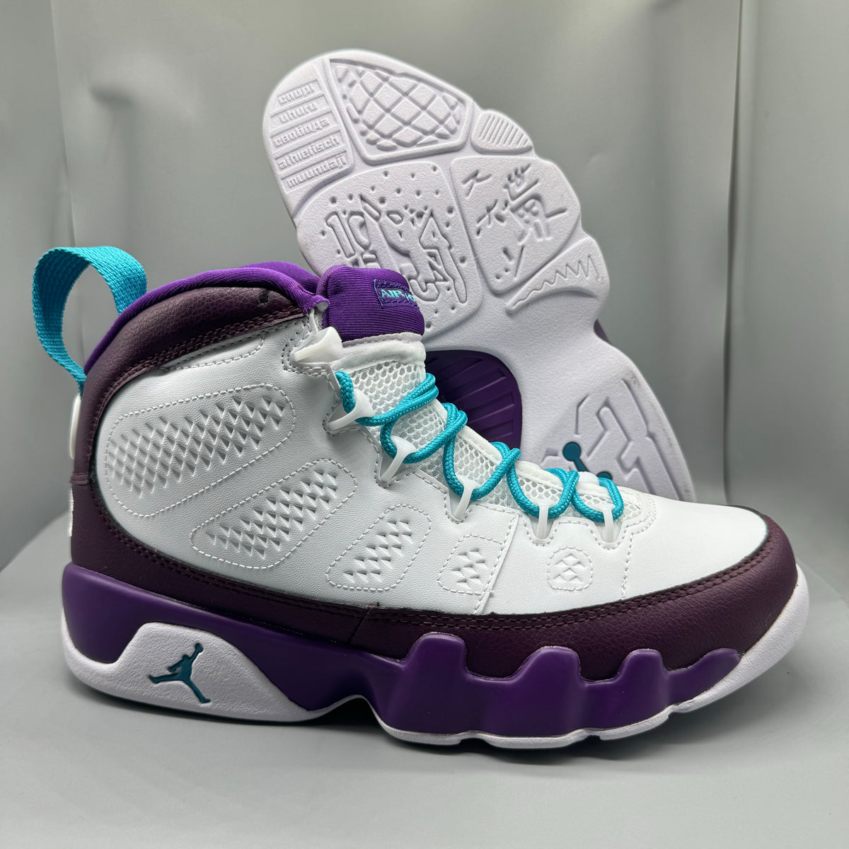 Air Jordan 9 White & Purple Unisex Sneakers