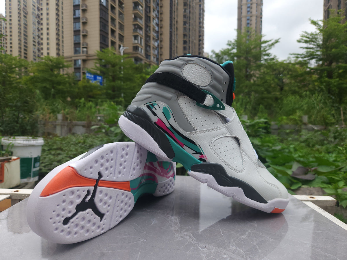 Air Jordan 8 Retro White/Grey/Green Sneakers